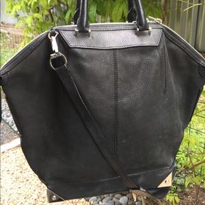 Alexander Wang Large Emile Black Leather, Silver